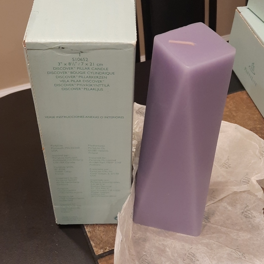 Partylite Disvover Pillar 3 × 8 1/2